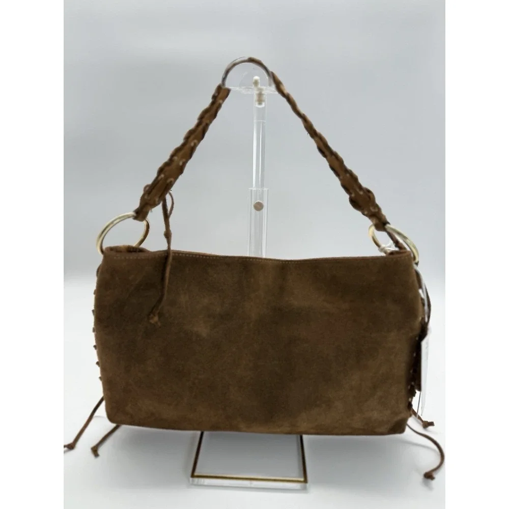 NWT Cheval Firenze Suede‎ Fringe shoulder bag Brown